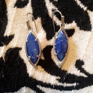 Kendra Scott Maxwell Blue Silver Earrings Like New